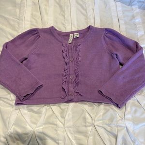 Janie and Jack purple cropped cardigan